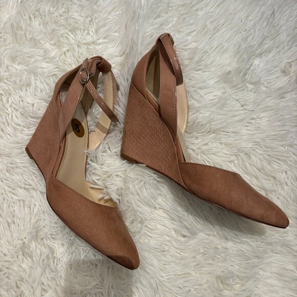 Nine West Ankle Strap Wedge | Blush Color | Sz 8 - Picture 2 of 4